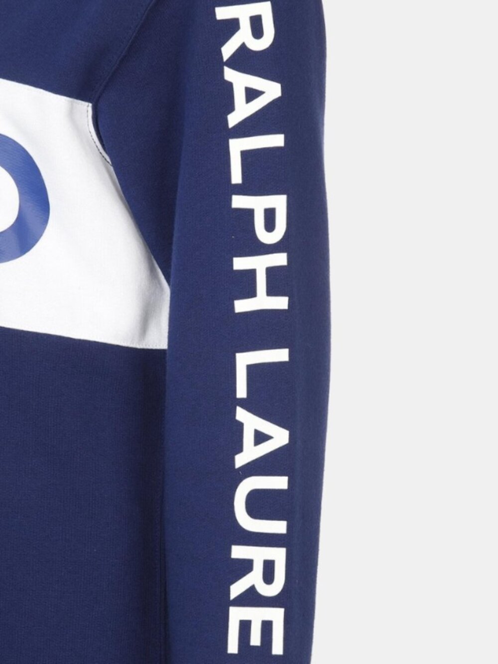Polo Ralph Lauren Colorblock Fleece Sweatshirt Hoodie Dress in Blue White S NWOT - Picture 4 of 8